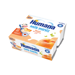 Humana Milk Minis jogurta deserts ar persikiem