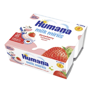 Humana Milk Minis jogurta deserts ar zemenēm 400g