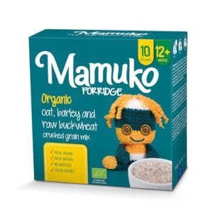 MAMUKO BIO auzu, zaļo griķu un miežu smalcinātu graudu putra