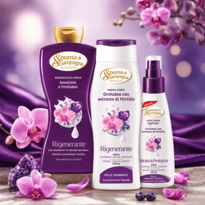 Spuma di Sciampagna Rigenerante ķermeņa kopšanas komplekts ar orhidejām